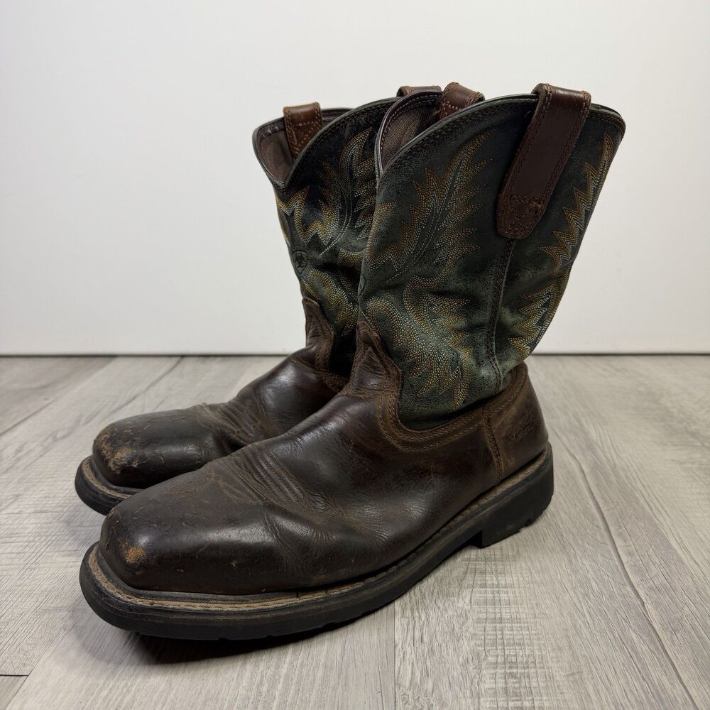Mens ARIAT Groundbreaker Wide Square Toe Steel Toe Work Boot 10.5 EE A